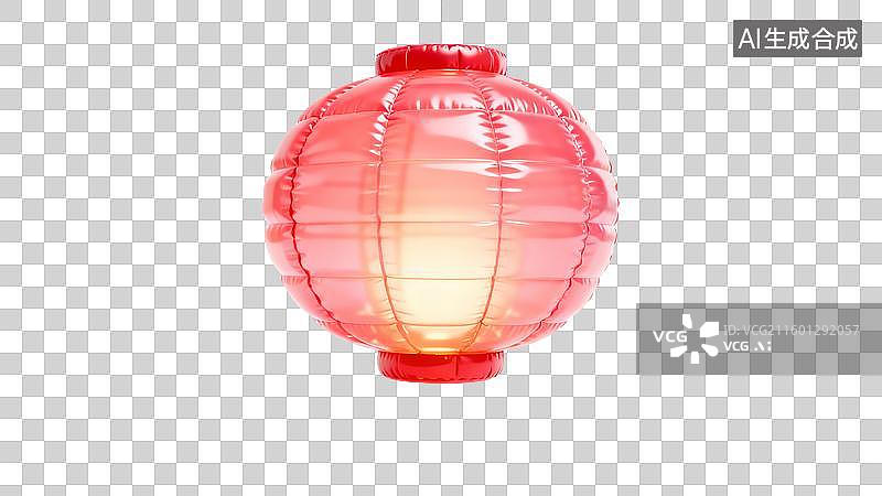 【AI数字艺术】圆形红色节日灯笼图片素材