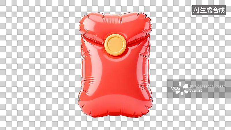 【AI数字艺术】红色充气信封形状节日装饰图片素材