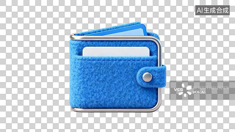 【AI数字艺术】蓝色带卡的钱包图片素材