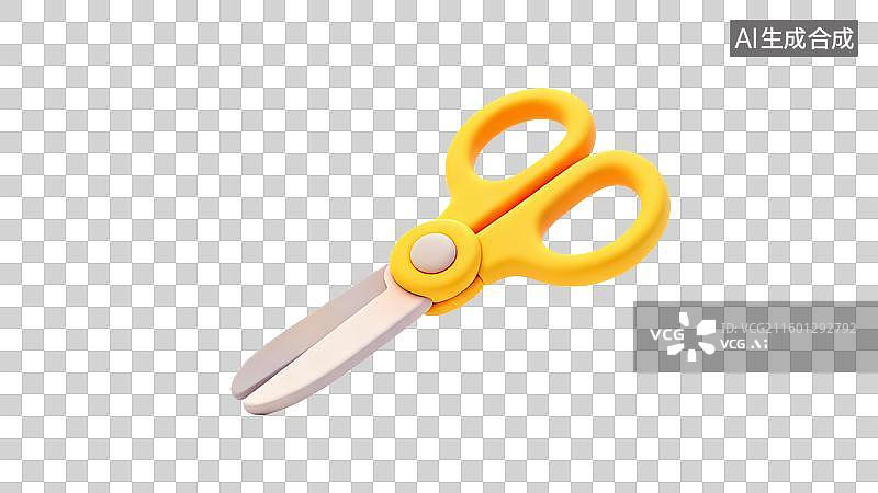 【AI数字艺术】用于手工制作的小黄剪刀图片素材