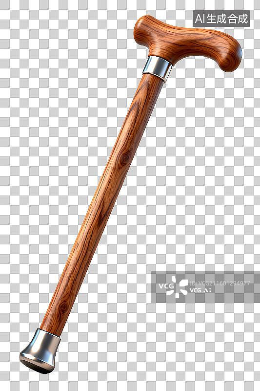 【AI数字艺术】木质拐杖带金属头助力行走图片素材