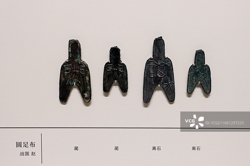 战国赵国圆足布币：蔺与离石遗址出土文物图片素材
