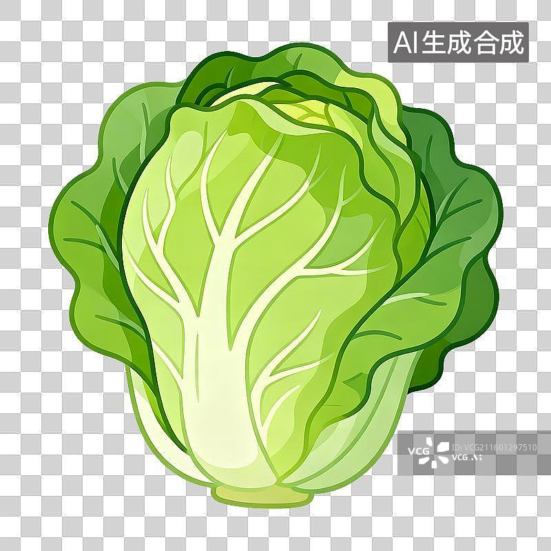【AI数字艺术】新鲜翠绿的卷心菜蔬菜图片素材