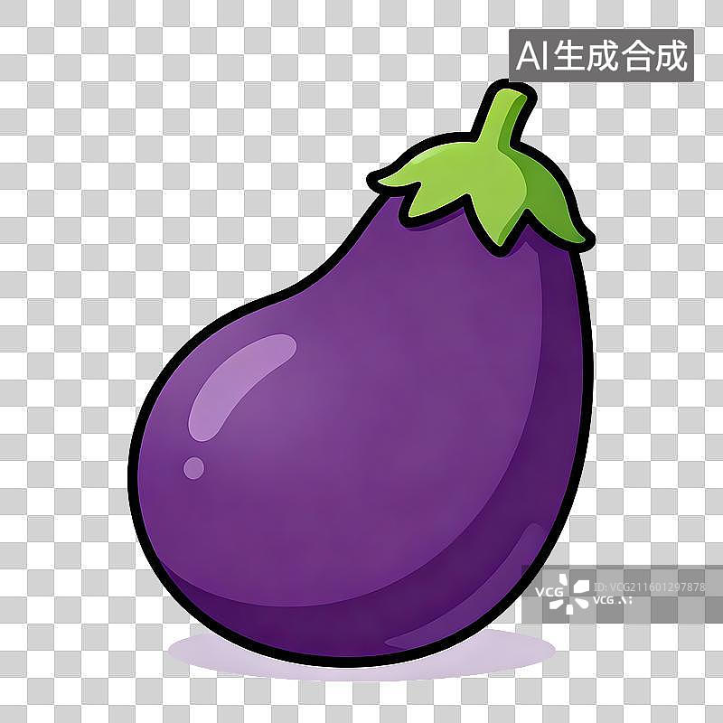【AI数字艺术】紫色茄子的卡通插画图片素材
