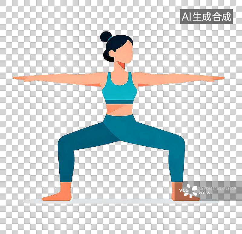 【AI数字艺术】扁平风体操人物元素图片素材