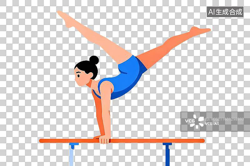 【AI数字艺术】扁平风体操人物元素图片素材