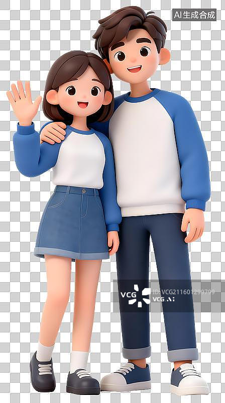 【AI数字艺术】情侣合影人像图片素材