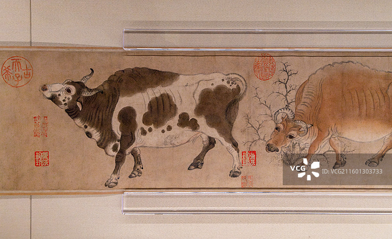故宫博物院藏唐代韩滉《五牛图》图片素材