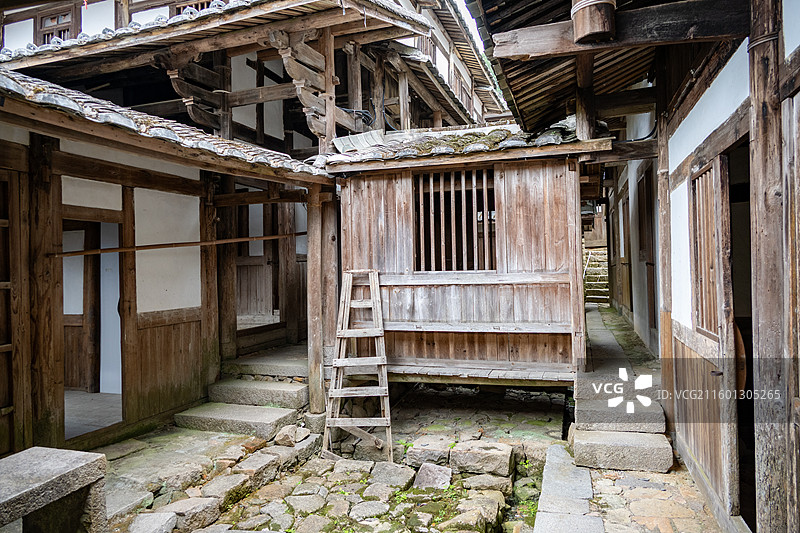 福建三明尤溪桂峰村 晒秋 明清古民居图片素材