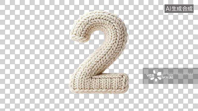 【AI数字艺术】手工编织的数字二装饰品图片素材