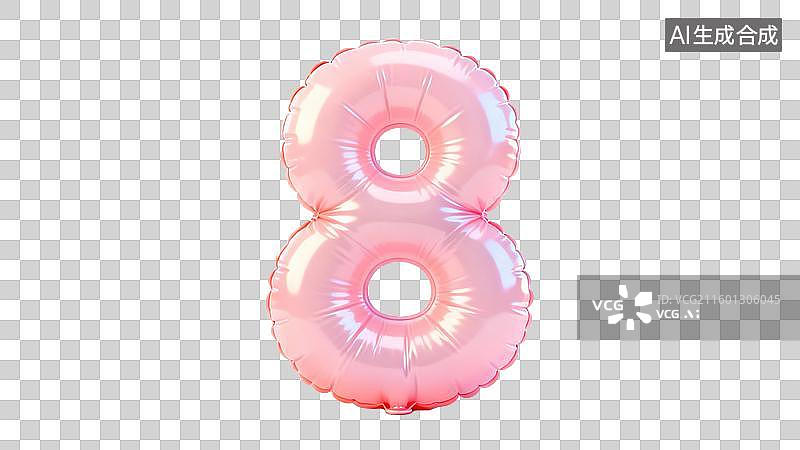 【AI数字艺术】粉色八号造型气球图片素材