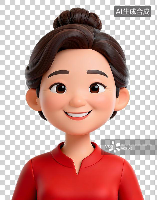 【AI数字艺术】人物半身像头像3D可爱卡通插画元素图片素材