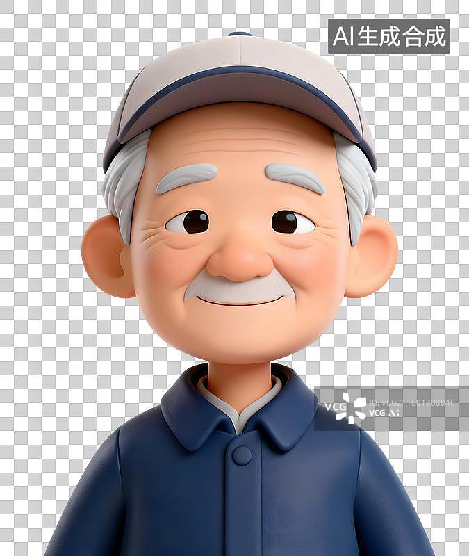 【AI数字艺术】人物半身像头像3D可爱卡通插画元素图片素材