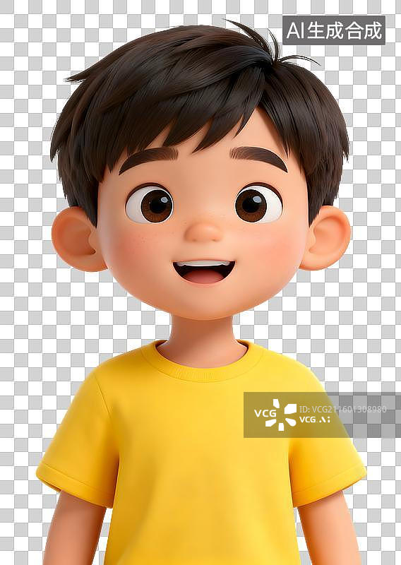 【AI数字艺术】人物半身像头像3D可爱卡通插画元素图片素材