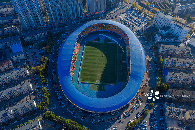 大连金州体育场航拍图片素材