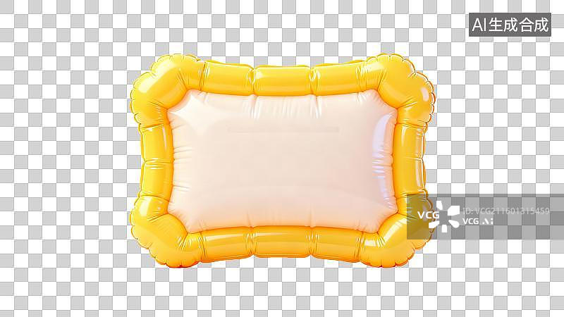 【AI数字艺术】明亮黄色矩形气球框架图片素材