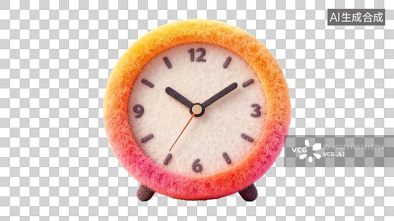 【AI数字艺术】彩色毛绒质感闹钟图片素材