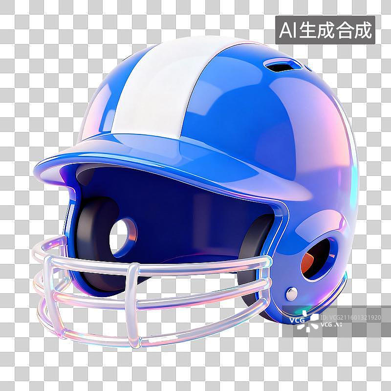 【AI数字艺术】3D拟物风透明运动器材设备棒球头盔元素图片素材