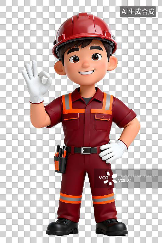 【AI数字艺术】3D男性维修工人图片素材