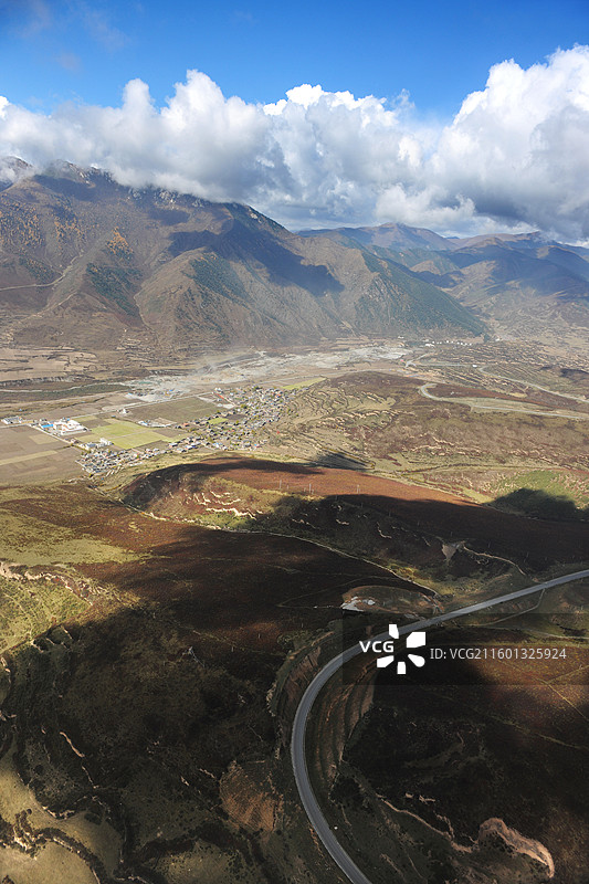 四川阿坝，航拍九寨。图片素材
