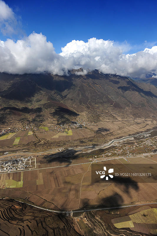 四川阿坝，航拍九寨。图片素材