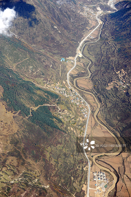 四川阿坝，航拍九寨。图片素材