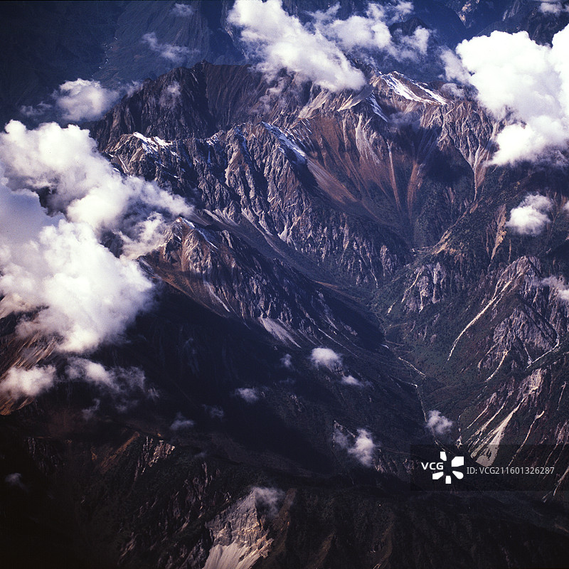 四川阿坝，航拍九寨。图片素材