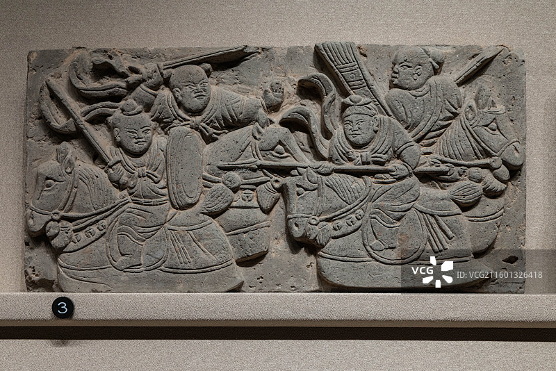 山西太原山西博物院戏曲故乡展厅竹马戏 金 山西省侯马市牛村M102出土图片素材