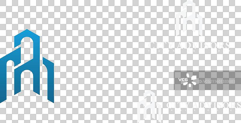 抽象建筑字母首字母ca或ac，蓝色图片素材