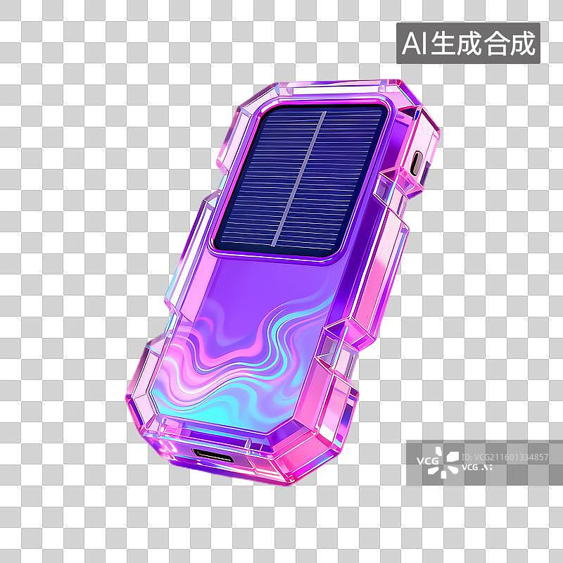 【AI数字艺术】彩色便携式太阳能充电宝图片素材