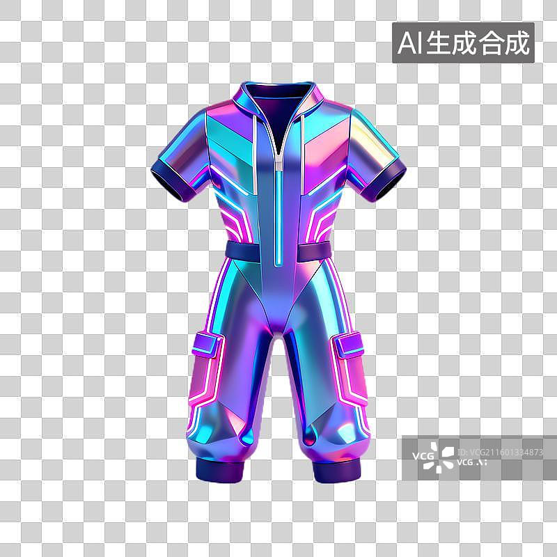【AI数字艺术】色彩斑斓全息霓虹连体服图片素材