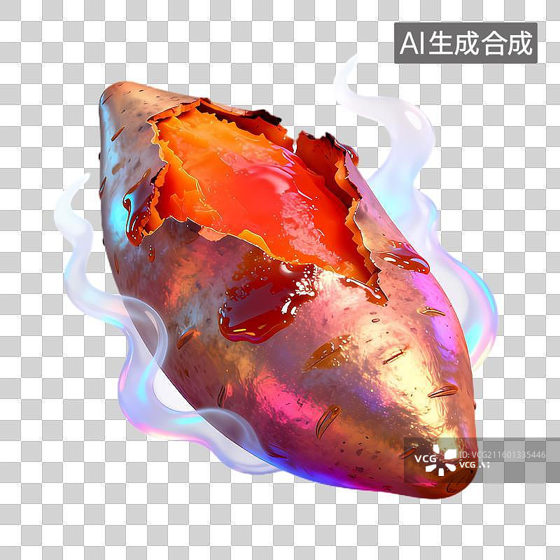 【AI数字艺术】烤红薯的特写近视图图片素材
