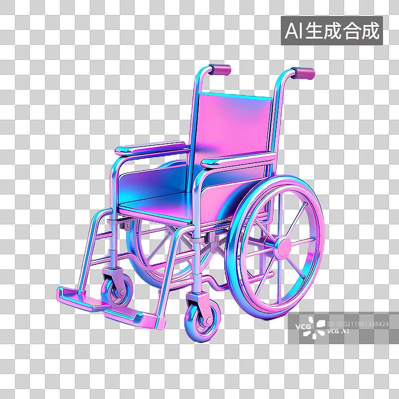【AI数字艺术】彩色3D渲染医疗轮椅图片素材