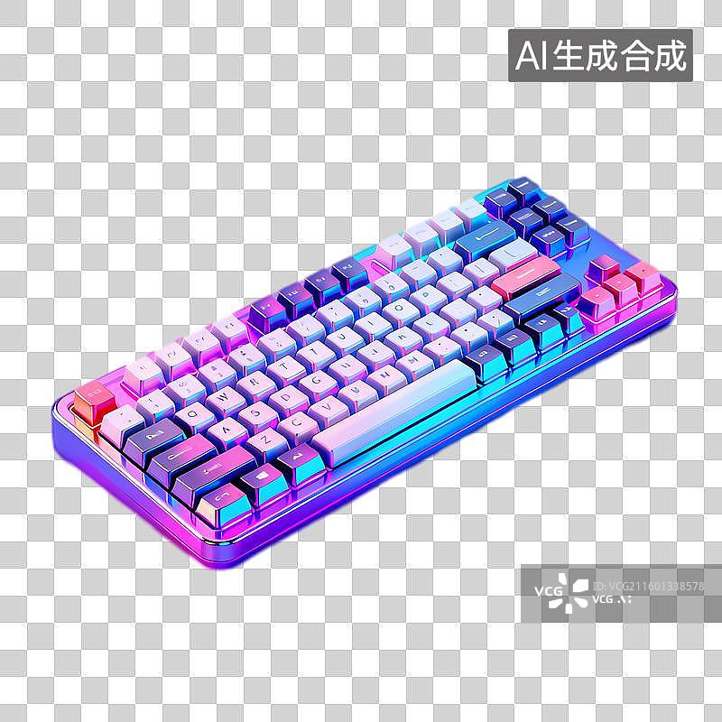 【AI数字艺术】多彩背光机械游戏键盘图片素材