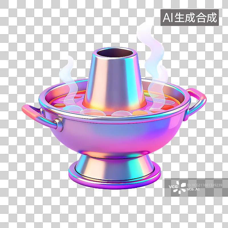 【AI数字艺术】彩色3D渲染的火锅图片素材