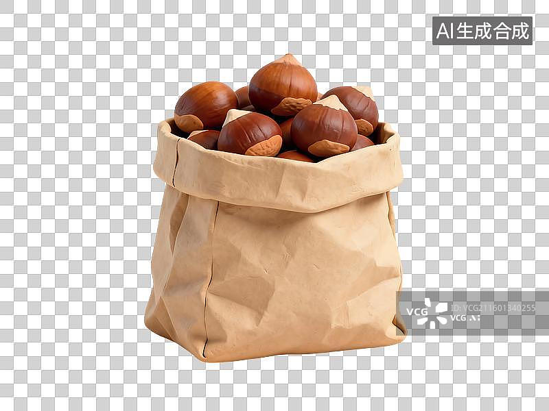 【AI数字艺术】一袋栗子插画图片素材