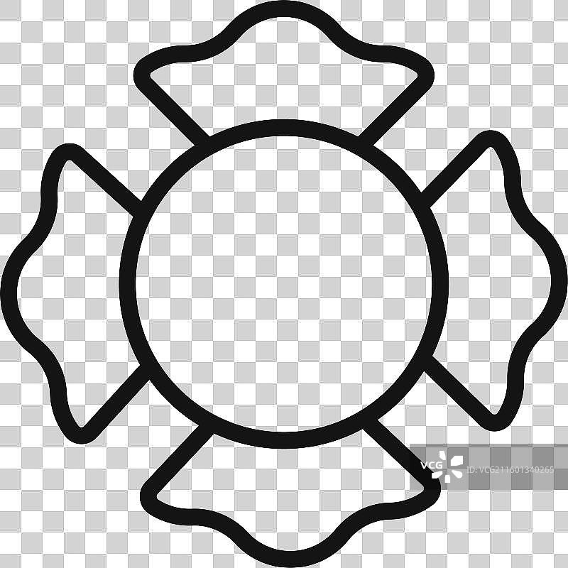 空白消防队徽章图标轮廓图片素材