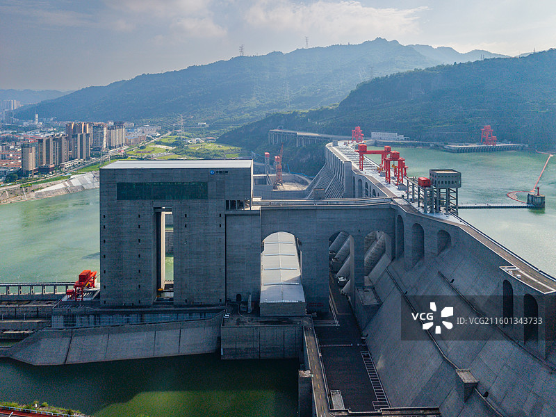 四川省宜宾市屏山县向家坝水电站观景台风景区图片素材