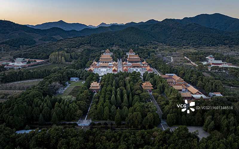 河北省唐山市遵化市清东陵定东陵航拍图片素材