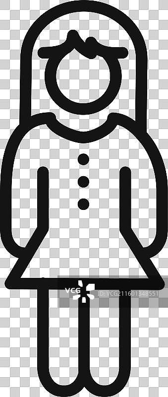 黑色女性图标轮廓集合图片素材