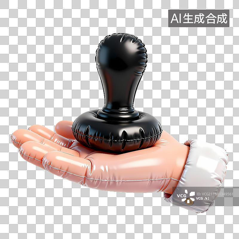 【AI数字艺术】手拿印章手势3D立体膨胀充气质感元素图片素材