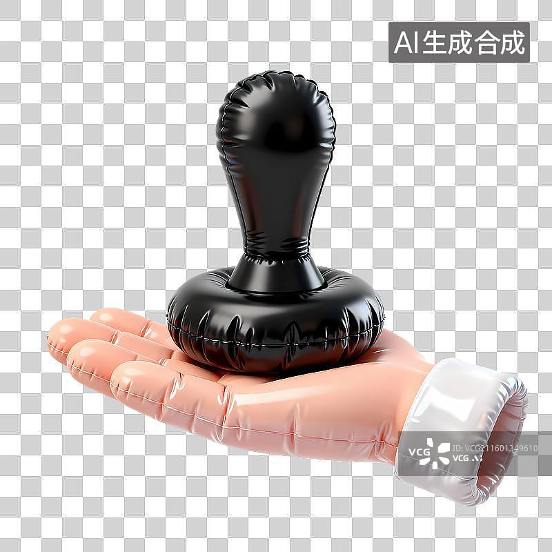 【AI数字艺术】手拿印章手势3D立体膨胀充气质感元素图片素材