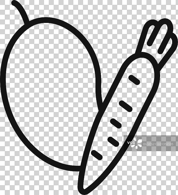 水果和蔬菜图标轮廓集合图片素材