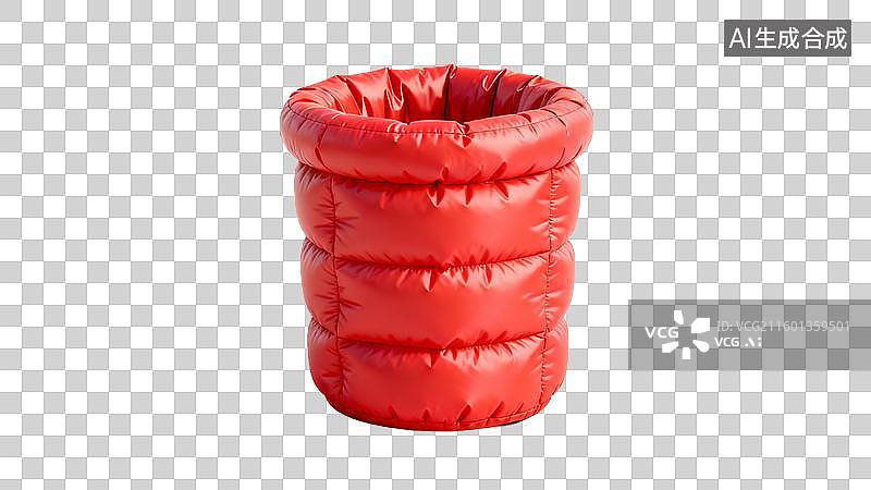 【AI数字艺术】红色绗缝圆柱形物体图片素材