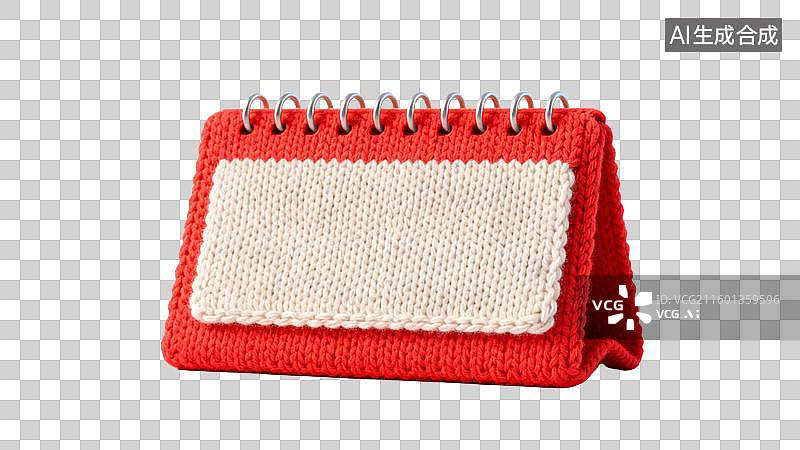 【AI数字艺术】红色针织桌面日历图片素材