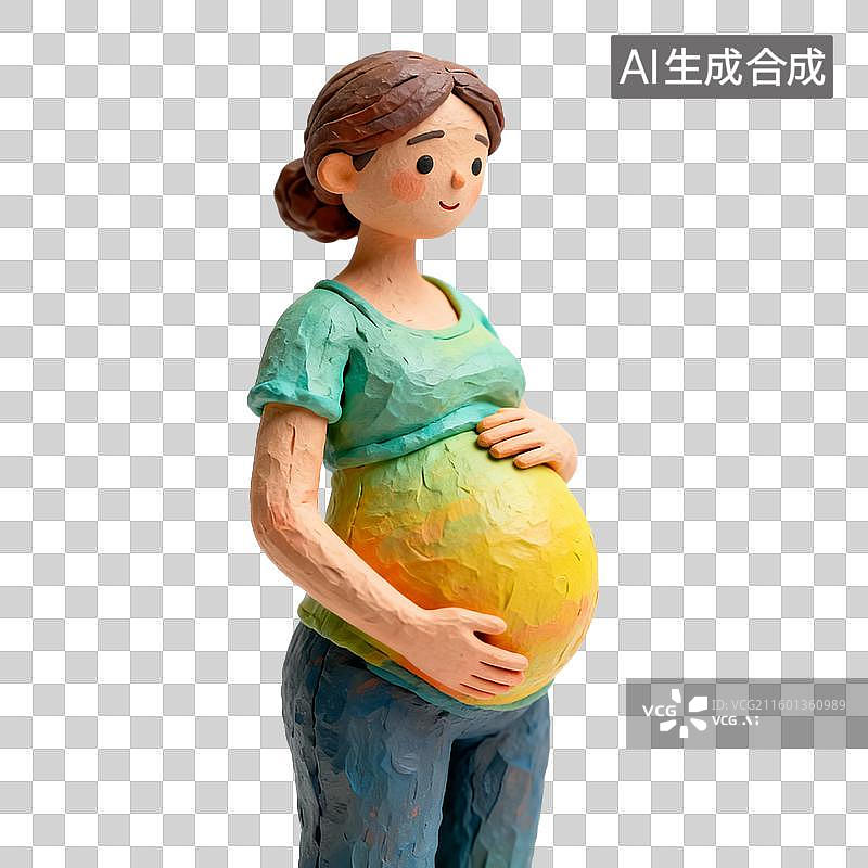 【AI数字艺术】3d粘土风格的孕妇图片素材