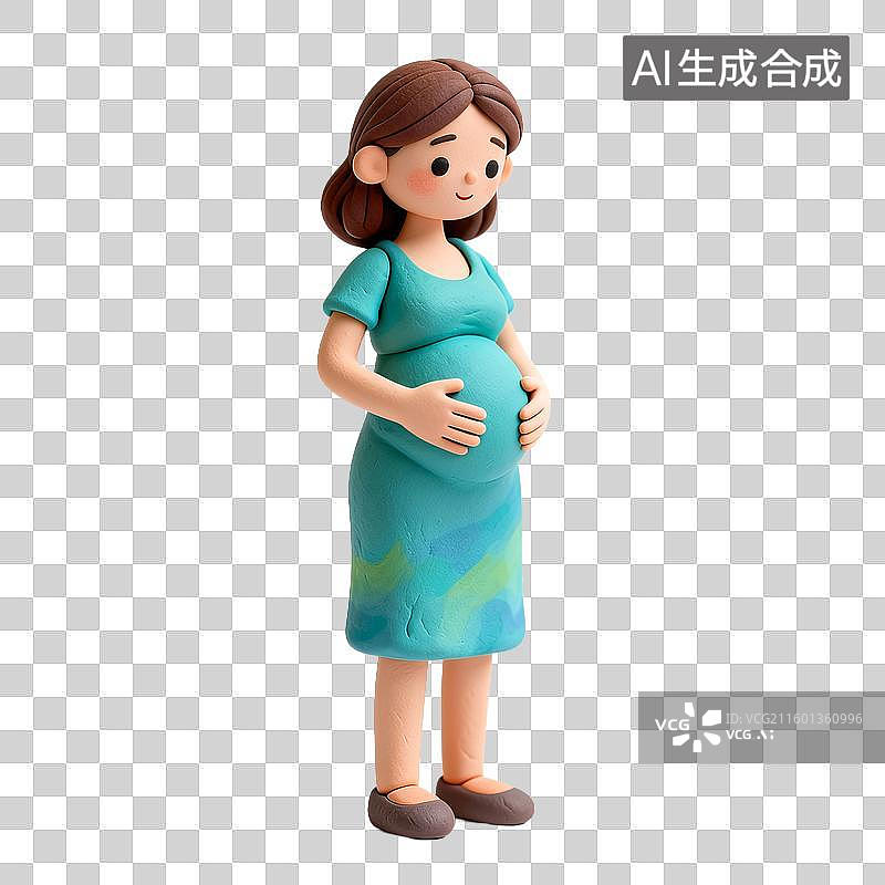【AI数字艺术】3d粘土风格的孕妇图片素材