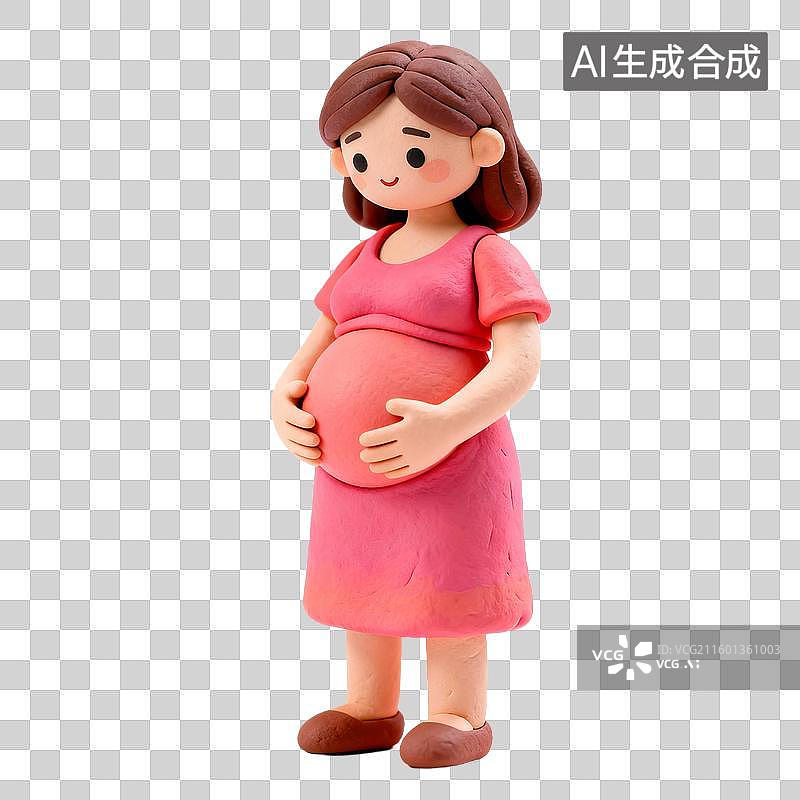 【AI数字艺术】3d粘土风格的孕妇图片素材