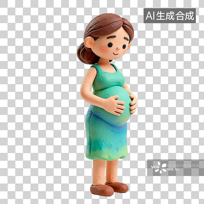 【AI数字艺术】3d粘土风格的孕妇图片素材