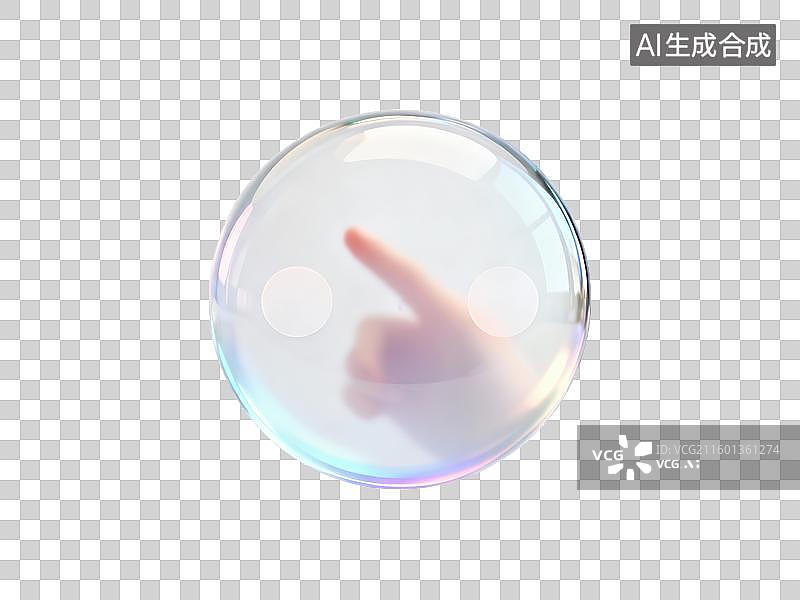 【AI数字艺术】家居环境智能控制中心3D轻拟物风格透明科技科幻插画元素设计新质生产力玻璃球体漂浮触摸界面设计图片素材